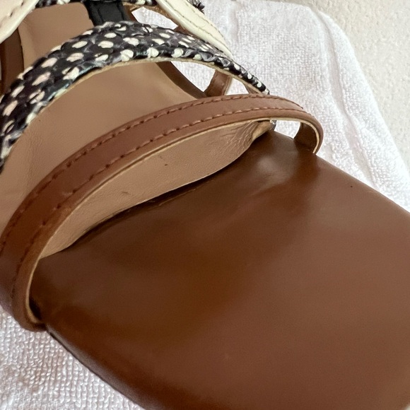 ANTONIO MELANI Brown and White Heels with Intricate Design Women’s - Picture 8 of 9